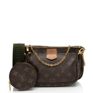 Authentic Louis Vuitton Monogram Crossbody with Gold Chain
